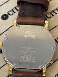 Montre Citizen Quartz homme 1991 bracelet cuir marron avec date — photo 3