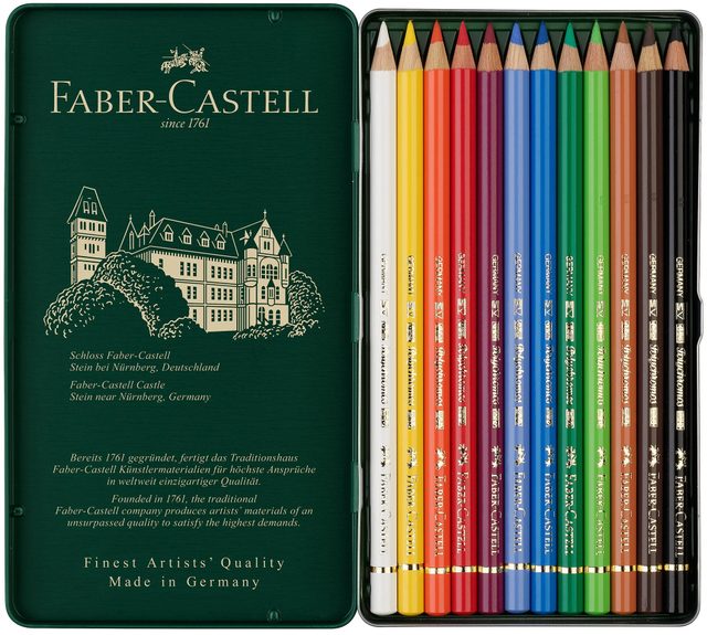Faber-Castell Polychromos boîte métal 12 crayons de couleur