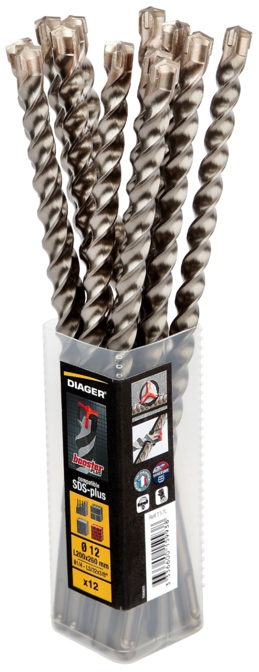 Diager 12 forets béton 4G4 SDS+ 8 x 160 mm