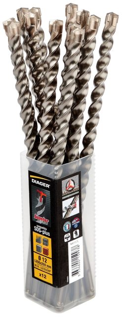 Diager 12 forets béton 4G4 SDS+ 8 x 160 mm