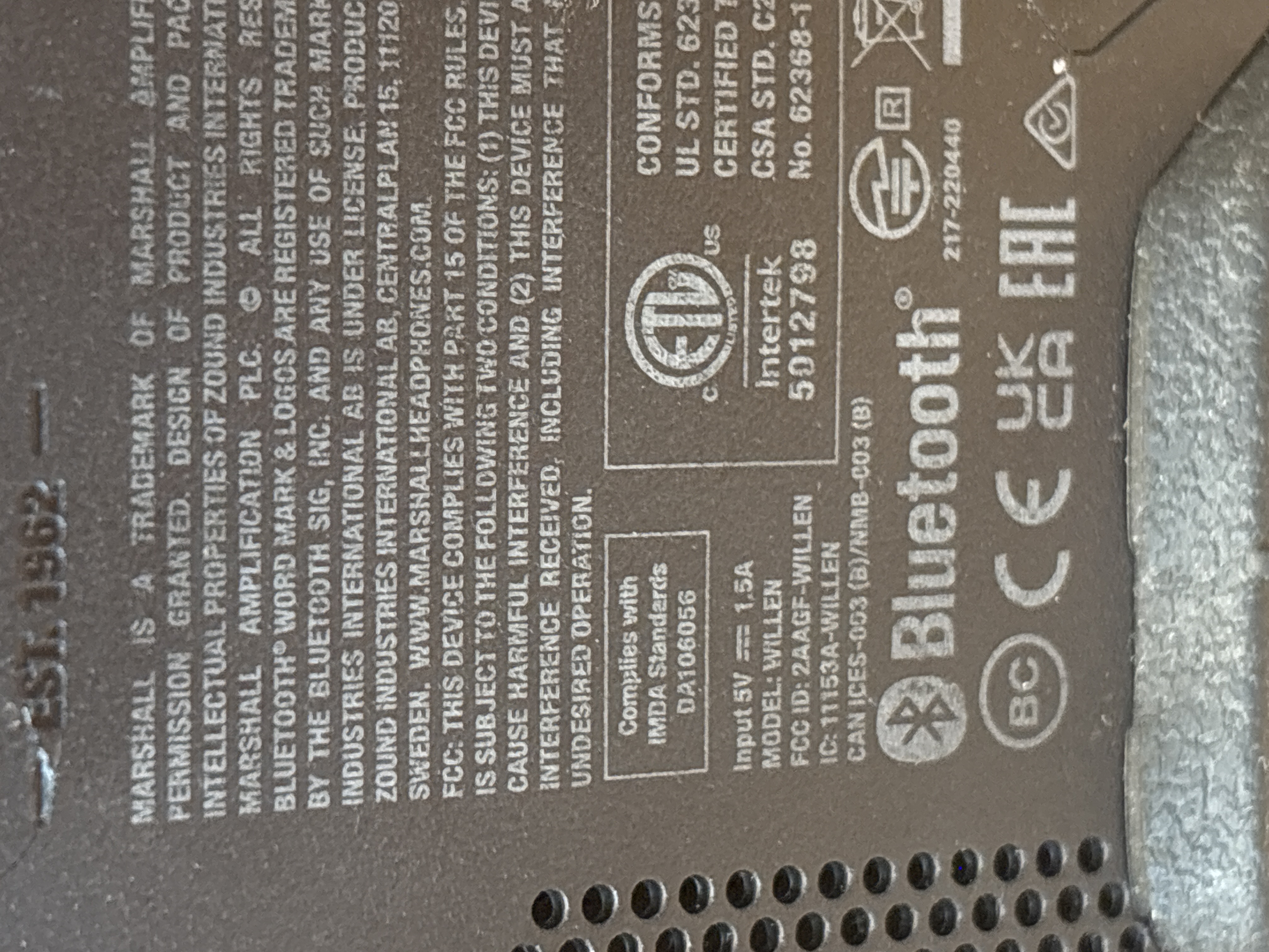 Enceinte Bluetooth portable Marshall Willen noire — photo 2