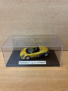Miniature Renault Sport Spider jaune avec vitrine