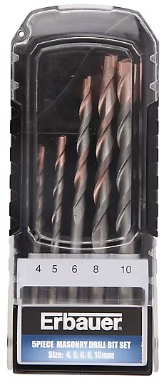 Coffret 5 forets béton Erbauer DRS21898 4 à 10 mm