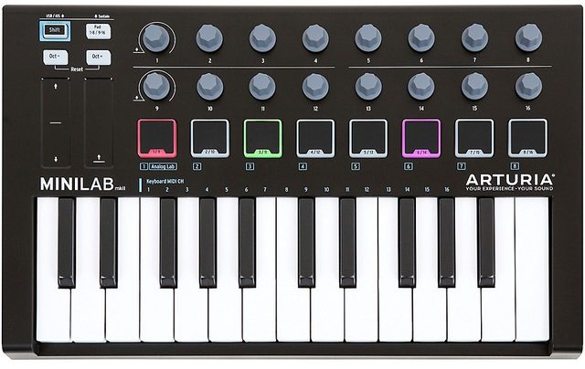 Arturia MiniLab MkII Black contrôleur clavier MIDI USB 25 touches