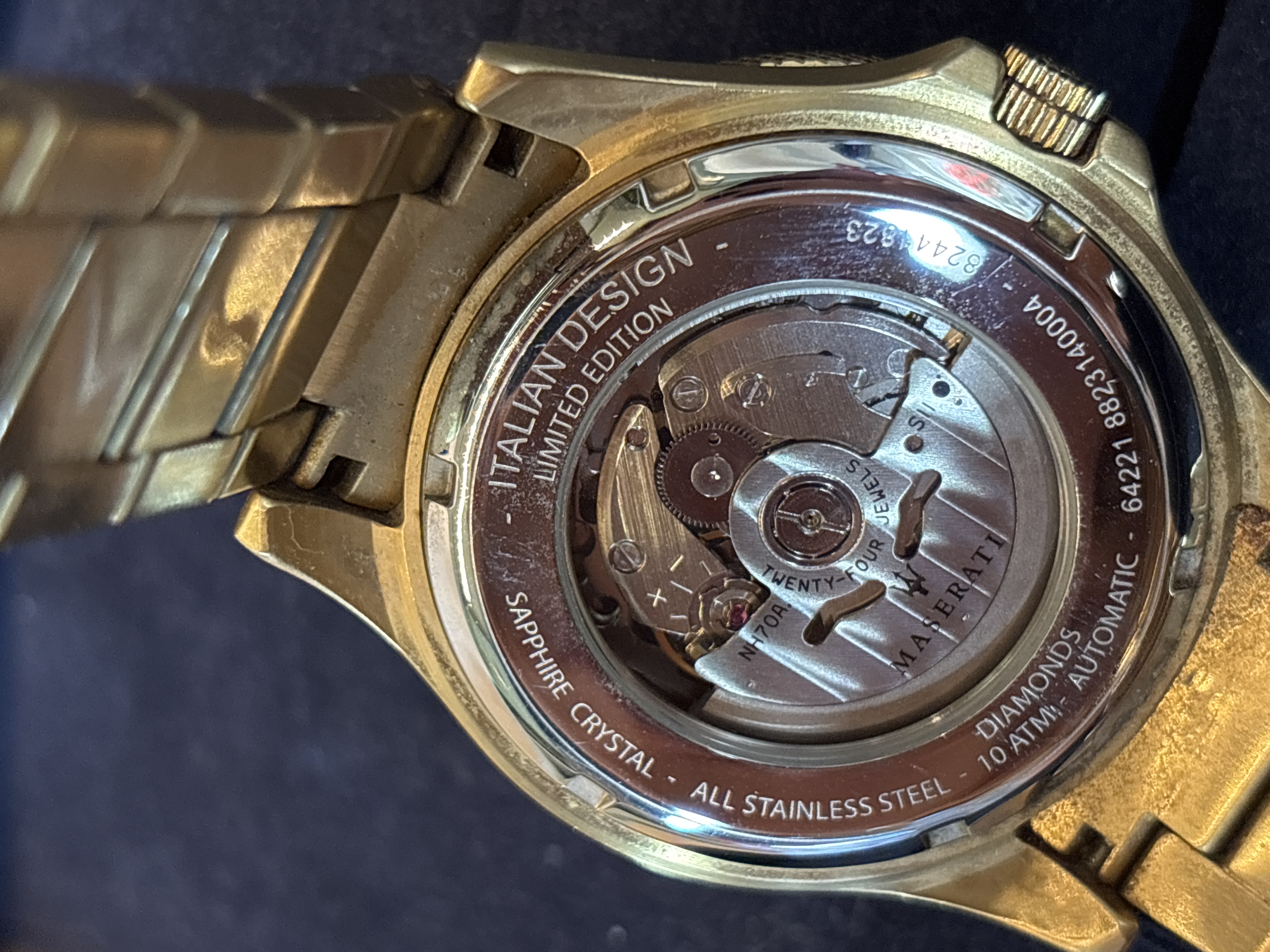 Montre automatique Maserati Diamonds édition limitée acier doré — photo 3