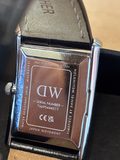 Montre Daniel Wellington Bound rectangulaire acier bracelet cuir noir — photo 3