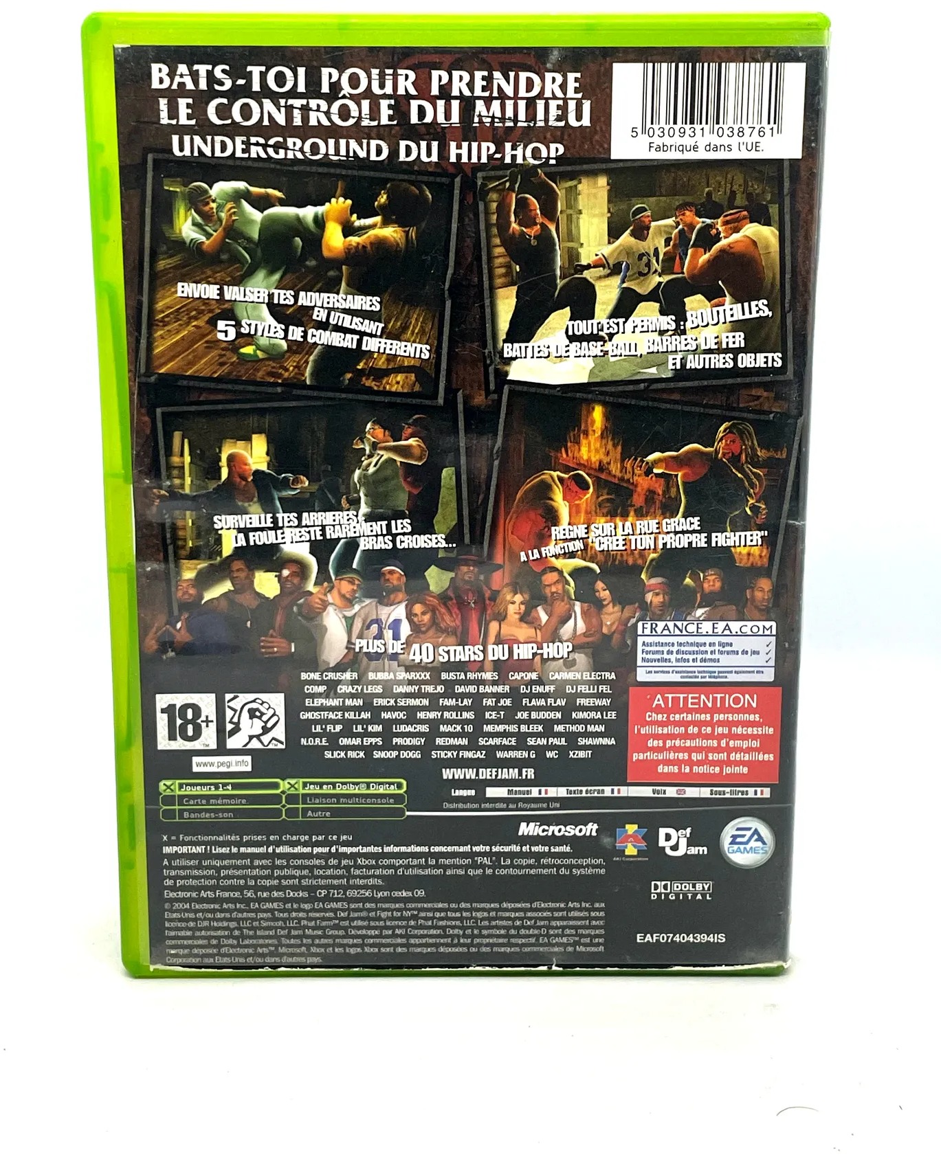 Def Jam Fight for NY Xbox avec notice