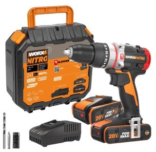 Worx WX354.5 perceuse-visseuse à percussion 20 V 60 Nm avec 2 batteries 4 Ah