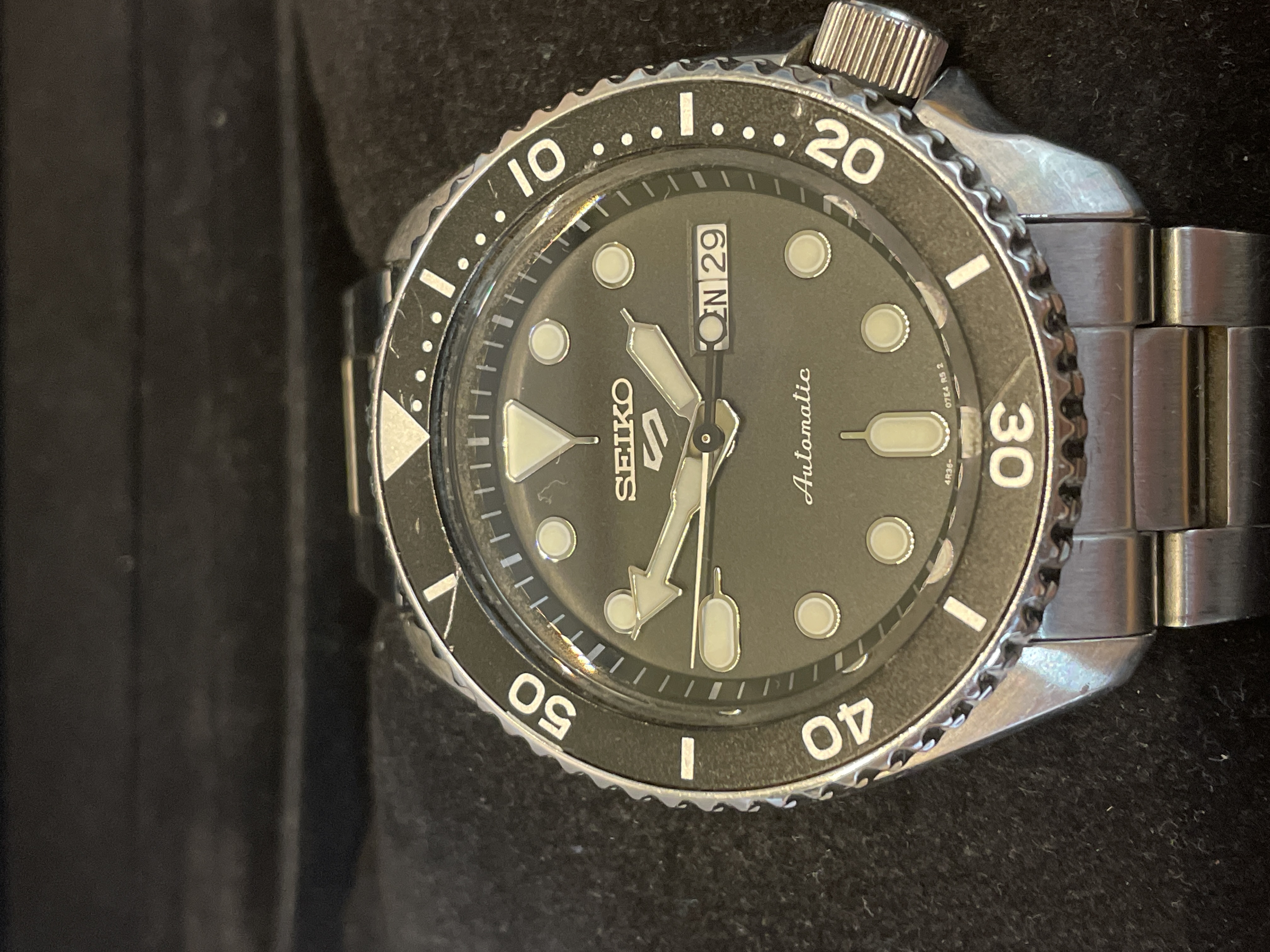 Montre Seiko 5 Sports automatique SRPD55K1 noire bracelet acier — photo 2