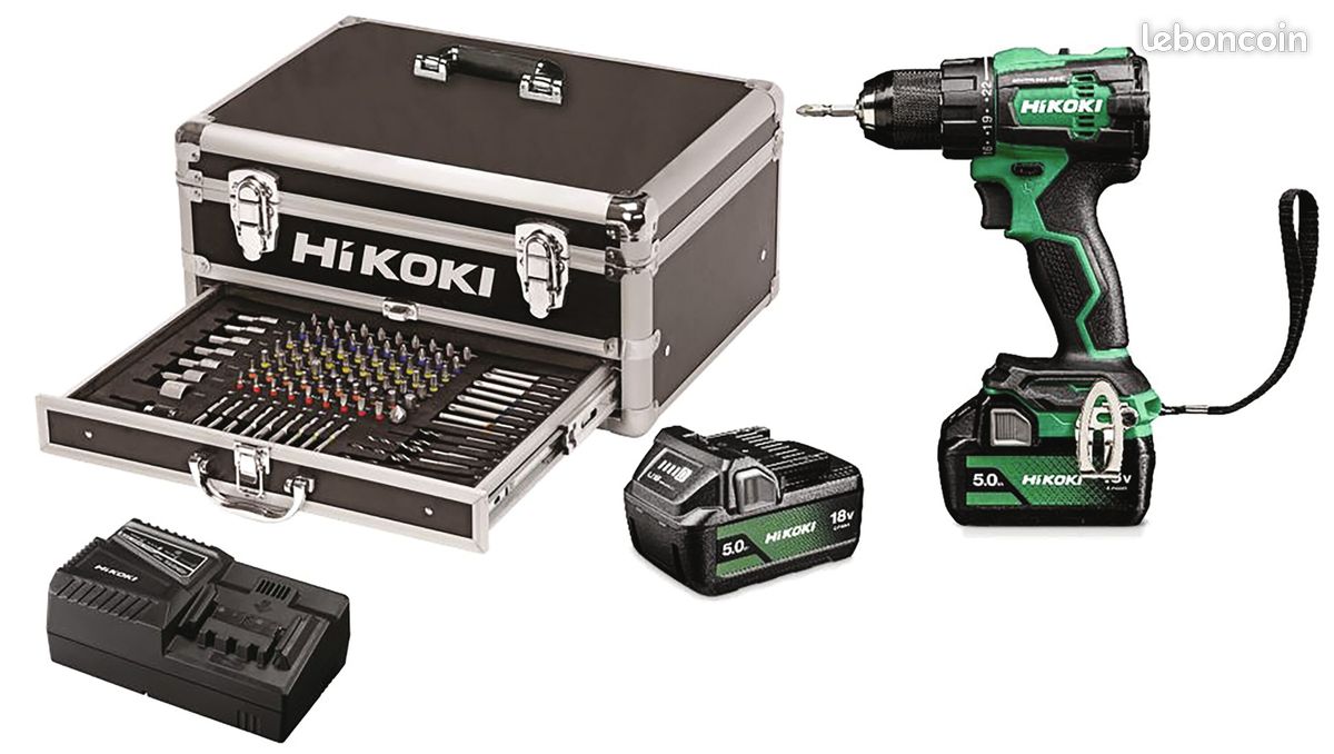 Perceuse visseuse à percussion Hikoki DV18DBSL 18V avec 2 batteries et coffret KC18DVZ