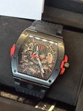 Montre Philipp Plein automatique squelette tonneau noir rouge bracelet silicone — photo 2