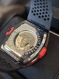 Montre Philipp Plein automatique squelette tonneau noir rouge bracelet silicone — photo 3