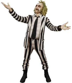 NECA Beetlejuice 1988 figurine articulée sonore 45 cm costume rayé